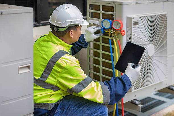 Professional Air Duct Cleaning technician working in Preston, CT